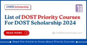 [List] DOST Priority Courses for DOST Scholarship Exam.